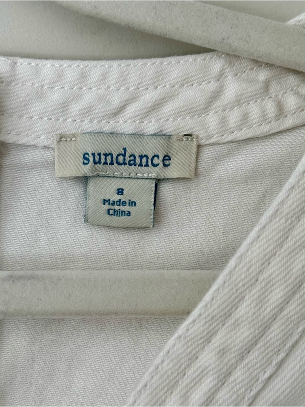 Sundance Poppy Belted Denim Midi Dress, White – Size 8 (Medium) - Picture 7 of 8